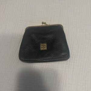 **VINTAGE** Dooney & Bourke Black Leather Pouch Coin Purse Bag